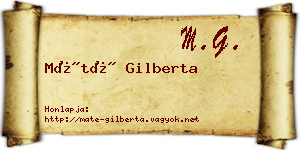 Máté Gilberta névjegykártya